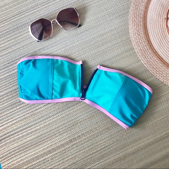 Colorblock Bandeau Bikini Top - Picture 2 of 4